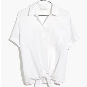 Short-Sleeve Tie-Front Shirt